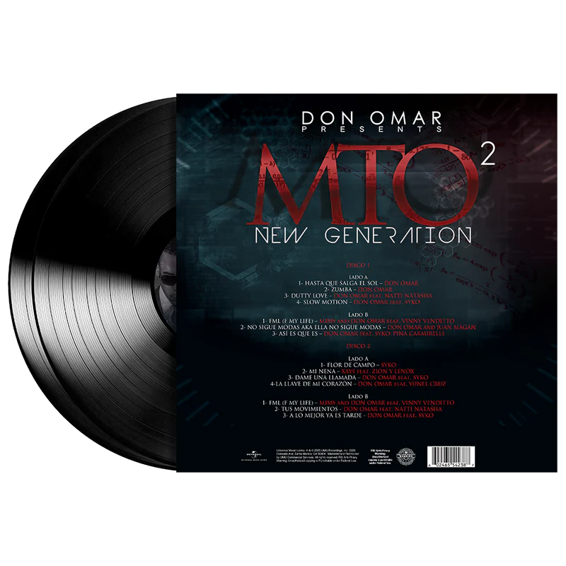 Don Omar Presents MTO 2: New Generation 2LP Vinilo - Importado