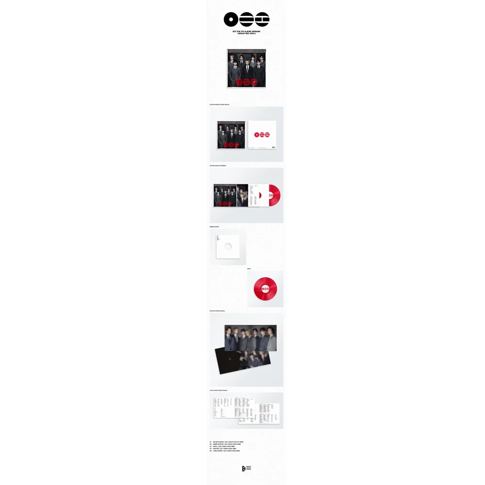 BTS The 5th Album ARIRANG (Group Red Vinyl) - Importado