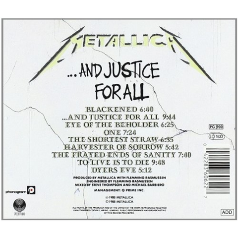 METALLICA - AND JUSTICE FOR ALL - CD - IMPORTADO